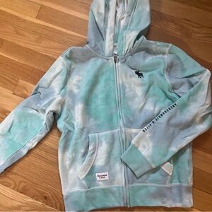 abercrombie kids Mint Green Tie-Dye Zip Hoodie
